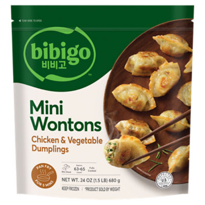 CJ Foods Bibigo Korean Style Mini Wontons Chicken & Vegetable Dumplings