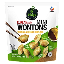 CJ Foods Bibigo Korean Style Mini Wontons Chicken & Vegetable Dumplings, 24 oz