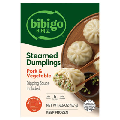 Bibigo Steamed Dumplings - Pork and Vegetable, 6.6 oz