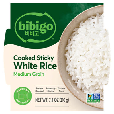 Bibigo Cooked Sticky White Rice, 7.4 oz