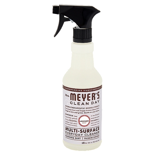 Mrs. Meyer's Clean Day Lavender Scent Multi-Surface Everyday Cleaner, 16 fl oz
Lavender has long been prized for its Delightful, original and clean floral scent. So fresh, it can fill your home with warm Welcoming air. Such a pretty and reassuring herb!

We Make Effective, Trusted Formulas.
Made with:*
Plant-Derived Cleaning Ingredients
Essential Oils
*Learn about these and other ingredients at mrsmeyers.com/ingredients-glossary

Made without:
Parabens & Phthalates
Glycol Solvents
Artificial Colors
