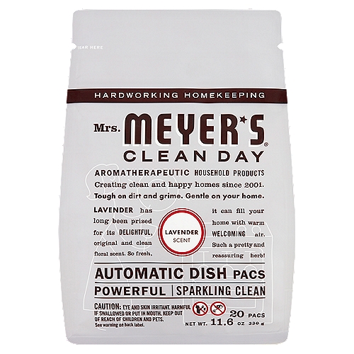 Mrs. Meyer's Clean Day Lavender Scent Automatic Dish Pacs, 20 count, 11.6 oz