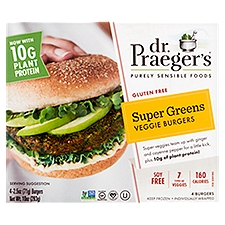 Dr. Praeger's Super Greens, Veggie Burgers, 10 Ounce