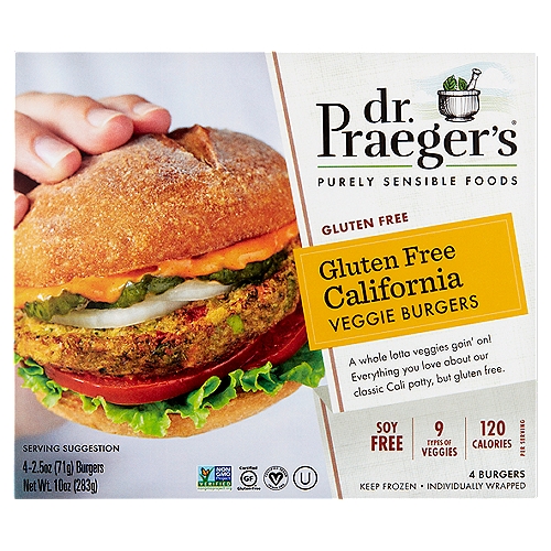 Dr. Praeger's Gluten Free California Veggie Burgers, 2.5 oz, 4 count
A whole lotta veggies goin' on! Everything you love about our classic Cali patty, but gluten free.