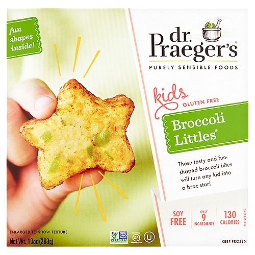 Dr. Praeger's Kids Broccoli Littles, 10 oz
These tasty and fun-shaped broccoli bites will turn any kid into a broc star!