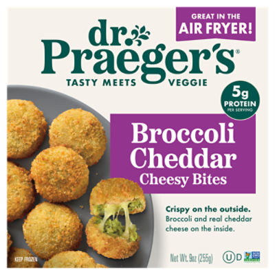 Dr. Praeger's Broccoli Cheddar Cheesy Bites, 9 oz