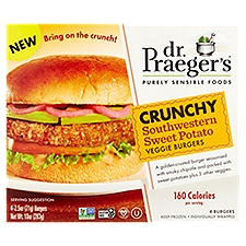 Dr. Praeger's Crunchy Southwestern Sweet Potato Veggie Burgers, 2.5 oz, 4 count