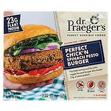 Dr. Praeger's Perfect Chick'n Spinach Pesto Burger, 4 oz, 2 count