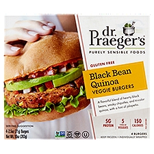 Dr. Praeger's Black Bean Quinoa, Veggie Burgers, 10 Ounce