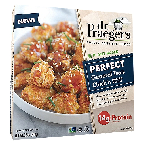 Dr. Praeger's Perfect General Tso's Chick'n Morsels & Sauce, 9.5 oz