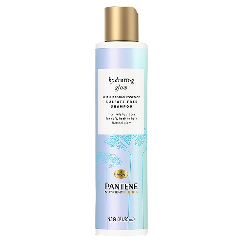 Pantene Hydrating Glow with Baobab Essence Shampoo, Sulfate- and Silicone-free, 9.6 fl oz
