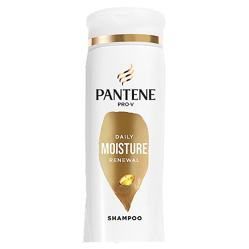Pantene Pro-V Daily Moisture Renewal Shampoo, 12 oz/355 mL
HARD WORKING, LONG LASTING 
Your haircare should work as hard as you do. Pantene Pro-V Daily Moisture Renewal Shampoo cleanses parched hair with a potent blend of nutrients to remove buildup and prime your strands for optimal hydration. This formula contains 2x more nutrients with softness that lasts for 72+ hours so you can wash less and keep the soft and hydrated feel. Best when used with Daily Moisture Renewal Conditioner. This moisturizing shampoo is color-safe and cleanses without harsh stripping for hydration in every wash, leaving you with strong and healthy hair. With Pantene Pro-V Daily Moisture Renewal Shampoo, say goodbye to dry locks and unleash soft, hydrated hair that looks and feels beautiful for longer. 

2X MORE NUTRIENTS, LASTS FOR 72+ HOURS 
This Pantene Pro-V Shampoo is designed to be used with our complete Moisture Renewal Collection to infuse your hair with optimal hydration and 2x more nutrients. These powerful Moisture Renewal formulas work together to permeate every strand, fighting damage where it starts and hydrating hair from the inside out for results that last 72+ hours without washing. These formulas are crafted with Pro-V nutrients, protective anti-oxidants, Pro-Vitamin B5, and pH balancers, and made without parabens or colorants.

TO USE
Massage Pro-V Daily Moisture Renewal Shampoo into your wet hair before conditioning, making sure to pay special attention to your scalp. Lather, and then rinse thoroughly. For best results use with Pantene Pro-V Daily Moisture Renewal Conditioner. This color-safe shampoo is gentle enough for everyday use on chemically-treated hair or color-treated hair, and gives you results that last for 72+ hours without washing.

Hard Working, Long Lasting
Daily Moisture Renewal Pro-V Formula cleanses parched hair to remove build up & prime strands for optimal hydration.

Safe On:
✓ Color treated hair
✓ Chemically treated hair