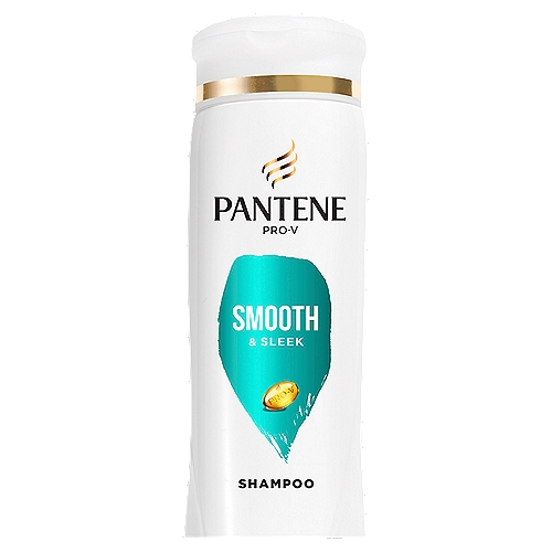 Pantene Pro-V Smooth & Sleek Shampoo, 12.0oz/355mL
HARD WORKING, LONG LASTING 
Your haircare should work as hard as you do. Pantene PRO-V Smooth & Sleek Shampoo cleanses frizzy hair to remove build up and prime strands for optimal softness and shine. This anti frizz shampoo contains 2x more nutrients and won't strip your strands, so you get smoothness lasts for 72+ hours when used with Smooth & Sleek Conditioner. This formula is safe for colored hair and crafted with protective anti-oxidants and pH balancers to leave you with healthy and shiny strands. With Pantene Pro-V Smooth & Sleek Shampoo, say goodbye to frizzy strands and unleash soft, hydrated hair that looks and feels beautiful for longer. 

2X MORE NUTRIENTS, LASTS FOR 72+ HOURS 
This Pantene PRO-V Smooth & Sleek Shampoo is designed to be used with other frizzy hair products, like our complete Smooth & Sleek Collection that infuses your hair with optimal softness and shine with 2x more nutrients. These powerful Smooth & Sleek formulas work together to permeate every strand, smoothing hair from the inside out for results that last 72+ hours without washing. These formulas are crafted with protective antioxidants, Pro-Vitamin B5, and pH balancers, and made without parabens or colorants.

TO USE
Massage Pro-V Shampoo into your hair, making sure to pay special attention to your scalp. Rinse thoroughly. This color-safe hair shampoo is gentle enough for everyday use on chemically-treated hair or color-treated hair, and gives you results that last for 72+ hours without washing.
