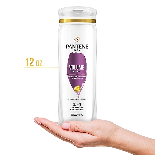 Pantene Shampoo Twin Pack with Hair Treatment, Volume & Body for Fine Hair,  Safe for Color-Treated Hair