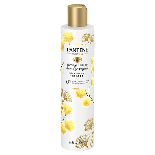 Pantene Pro-V Nutrient Blends Strengthening Damage Repair with Castor Oil Shampoo, 9.6 fl oz