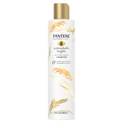 Pantene Pro-V Nutrient Blends Unbreakable Lengths with Rice Water Shampoo, 9.6 fl oz