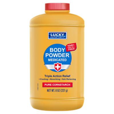 Lucky Super Soft Pure Cornstarch Medicated Body Powder, 8 oz ShopRite