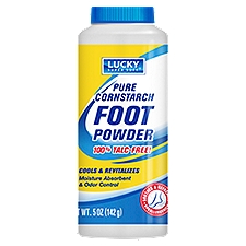 Lucky Super Soft Pure Cornstarch Foot Powder, 5 oz, 5 Ounce