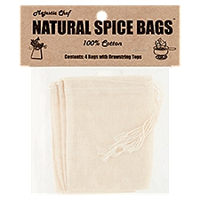Majestic Chef 100% Cotton Natural Spice Bags, 4 count, 4 Each