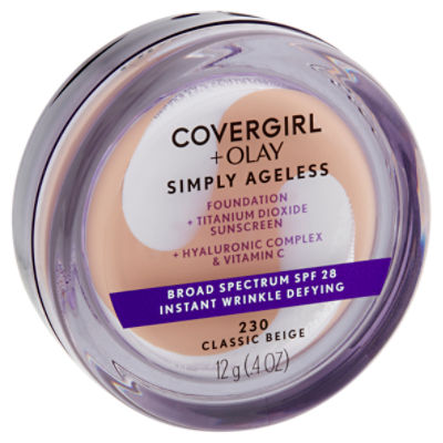 Covergirl + Olay Simply Ageless 230 Classic Beige Broad Spectrum Foundation, SPF 28, .4 oz