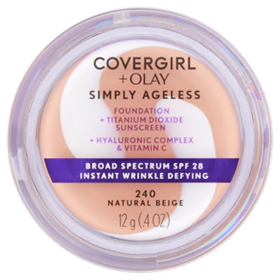Covergirl + Olay Simply Ageless 240 Natural Beige Foundation, .4 oz