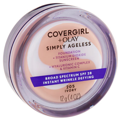 Covergirl + Olay Simply Ageless 205 Ivory Broad Spectrum Foundation, SPF 28, .4 oz