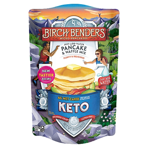 Birch Benders Keto Pancake & Waffle Mix, 10oz
Just add water, mix and make for Keto Pancakes & Waffles in minutes. Pancakes are back on the table! Our light and fluffy Carb Friendly pancakes are made with no added sugar, wholesome high-quality ingredients and only 6g net carbs per serving. Now you can have your pancake and eat it too!