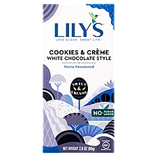 Lily's Cookies & Crème White Chocolate Style, Bar, 2.8 Ounce