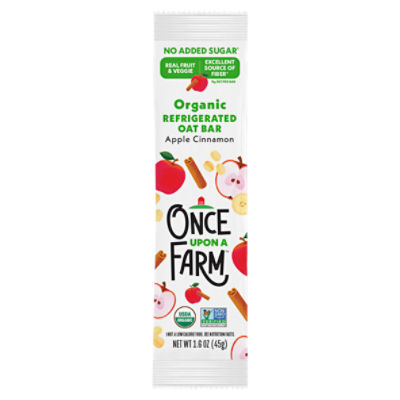 Once Upon a Farm Apple Cinnamon Organic Refrigerated Oat Bar, 1.6 oz, 8 count