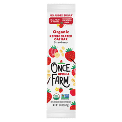 Once Upon a Farm Strawberry Organic Refrigerated Oat Bar, 1.6 oz, 8 count
