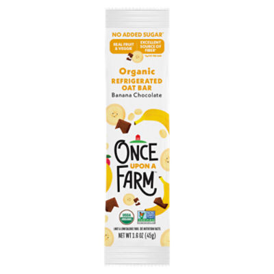 Once Upon a Farm Banana Chocolate Organic Refrigerated Oat Bar, 1.6 oz, 8 count Gourmet