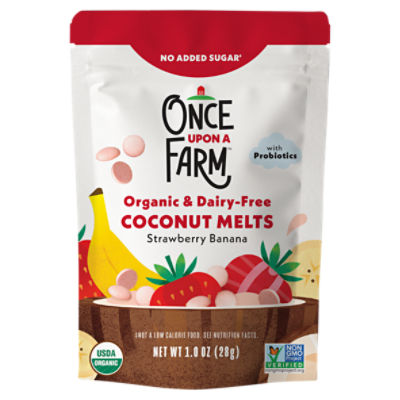 Once Upon a Farm Organic & Dairy-Free Strawberry Banana Coconut Melts Baby Food, Toddler, 1.0 oz