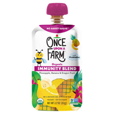 Once Upon a Farm Pineapple, Banana & Dragon Fruit Organic Immunity Blend, 3.2 oz