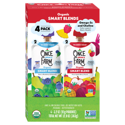Once Upon a Farm Organic Smart Blends, 3.2 oz, 4 count
