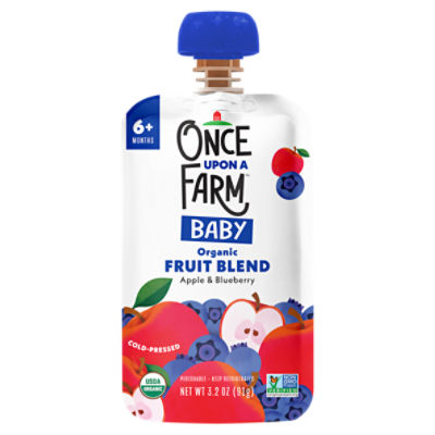 Once Upon a Farm Baby Organic Apple & Blueberry Fruit Blend, 6+ Months, 3.2 oz