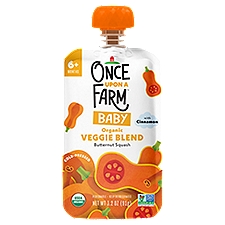 Once Upon a Farm Organic Veggie Blend Butternut Squash with Cinnamon Baby Food, 6+ Months, 3.2 oz