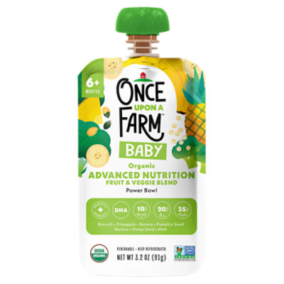 Once Upon a Farm Organic Fruit & Veggie Blend Power Bowl Baby Food, 6+ Months, 3.2 oz