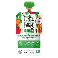 Once Upon a Farm Organic Advanced Nutrition Fruit & Veggie Blend Baby Food, 6+ Months, 3.2 oz