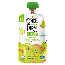 Once Upon a Farm Organic Fruit Blend Pear with Ginger Baby Food, 6+ Months, 3.2 oz