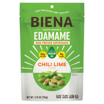Biena Chili Lime Flavored Edamame High Protein Supersnack, 4.75 oz