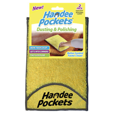 Handee Pockets Dusting & Polishing Microfiber Cloths, 2 count