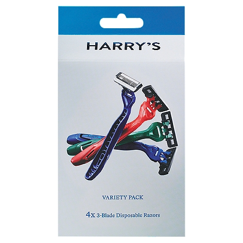 Harry's 3-Blade Disposable Razors Variety Pack, 4 count