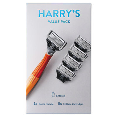 Harry's Ember Razor Handle and 5-Blade Cartridges Value Pack