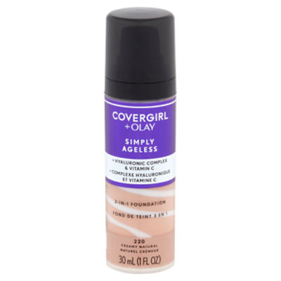 Covergirl + Olay Simply Ageless 220 Creamy Natural 3-in-1 Foundation, 1 fl oz