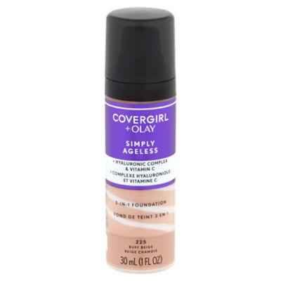 Covergirl + Olay Simply Ageless 225 Buff Beige 3-in-1 Foundation, 1 fl oz