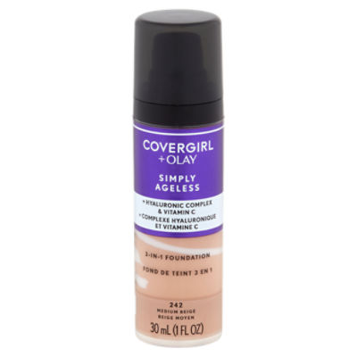 Covergirl + Olay Simply Ageless 242 Medium Beige 3-in-1 Foundation, 1 fl oz