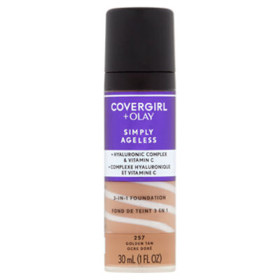 Covergirl + Olay Simply Ageless 257 Golden Tan 3-in-1 Foundation, 1 fl oz