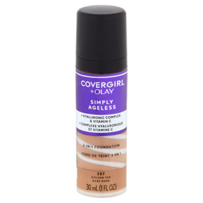 Covergirl + Olay Simply Ageless 257 Golden Tan 3-in-1 Foundation, 1 fl oz