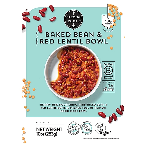 Strong Roots Baked Bean & Red Lentil Bowl, 10 oz