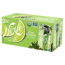 Nixie Lime Ginger Organically Flavored Sparkling Water, 12 fl oz, 8 count